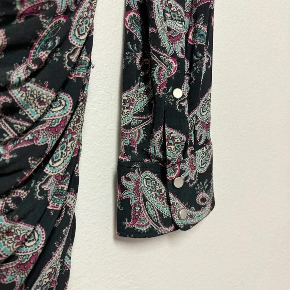 NWT Isabel Marant Linazinki Ruched Mini Dress - Paisley Long-Sleeve Floral - Picture 9 of 12